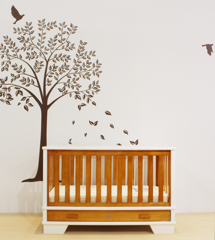 Juego de cuna y cambiador bicolor, muebles para beb&eacute;s